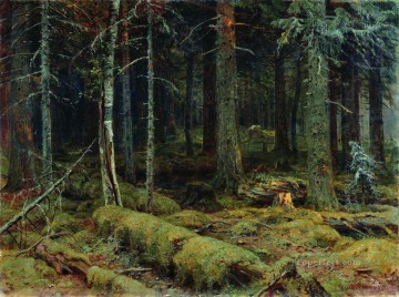 Paisajes Painting - bosque oscuro 1890 paisaje clásico Ivan Ivanovich árboles